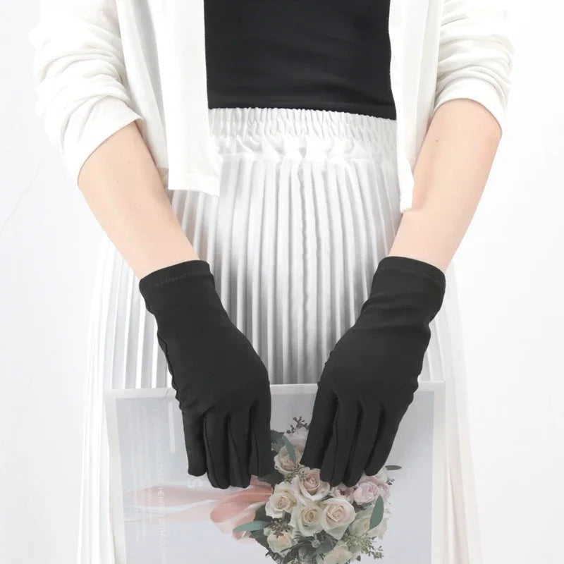 Elastic Driving Cycling Party Gloves Usefulness Black Thin Bike Qme black