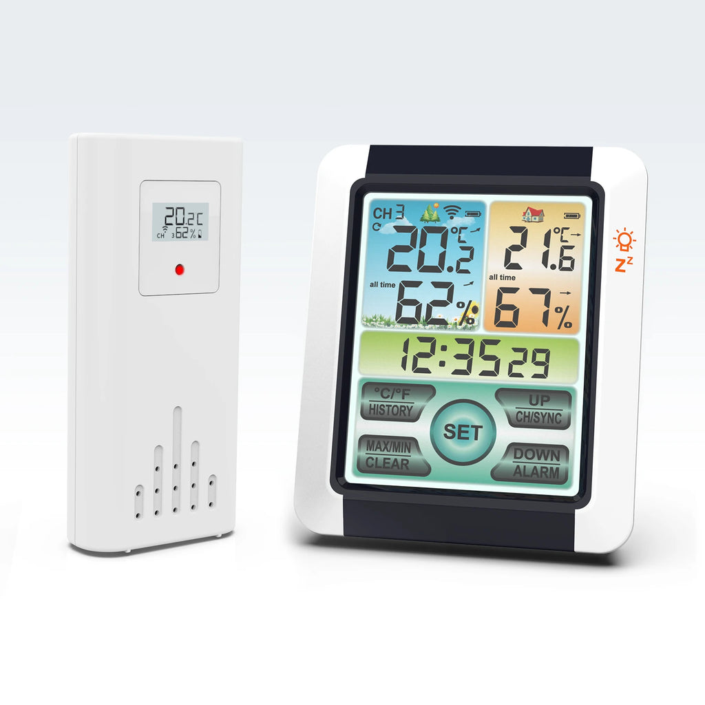 Indoor Outdoor Wireless Temperature Humidity Meter Large Screen Qme 1 PC