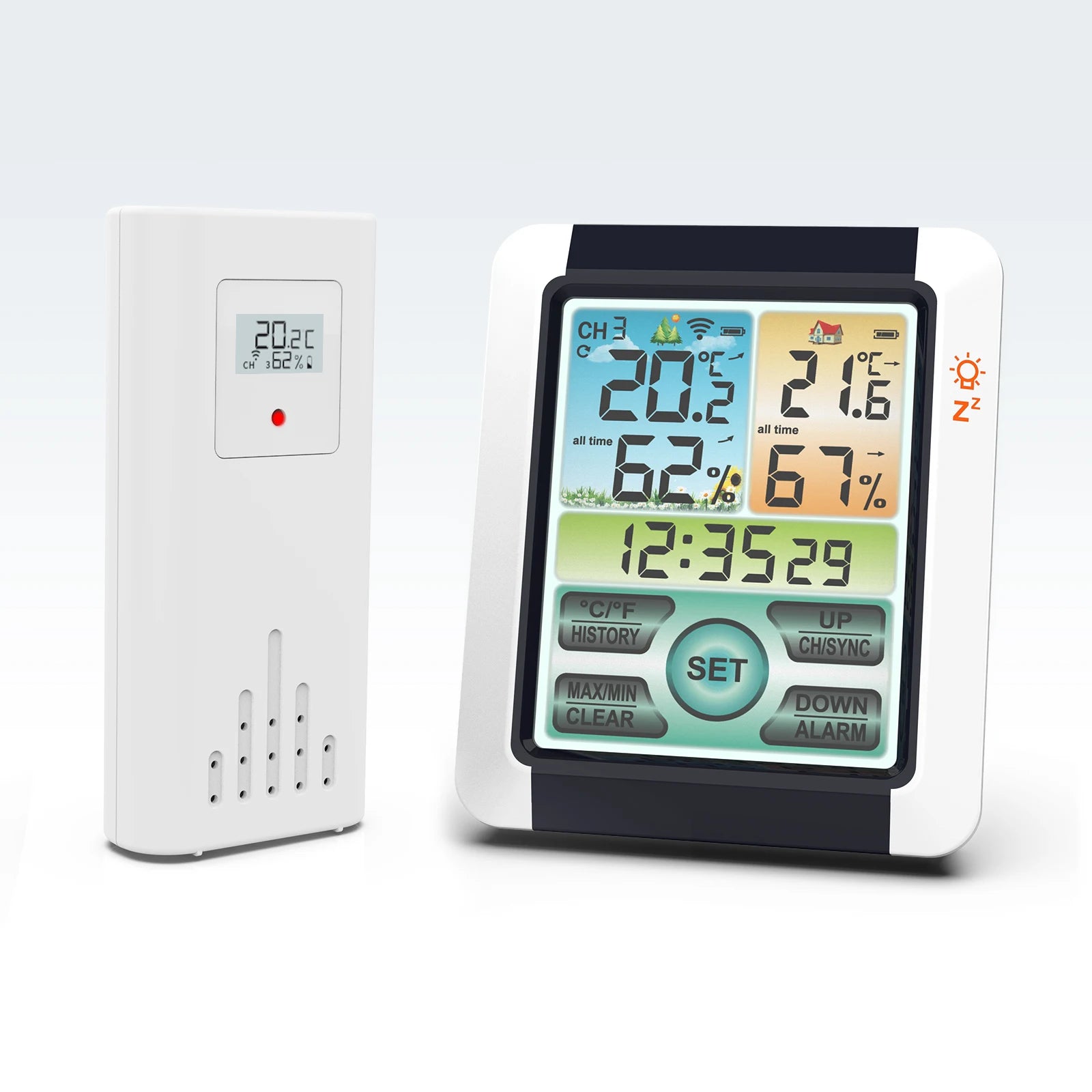 Indoor Outdoor Wireless Temperature Humidity Meter Large Screen Qme 1 PC