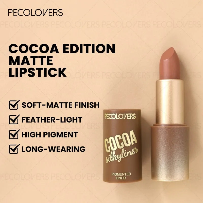 Elegant Lip Makeup Look Reddish Brown Lipstick Velvet Matte Texture Qme