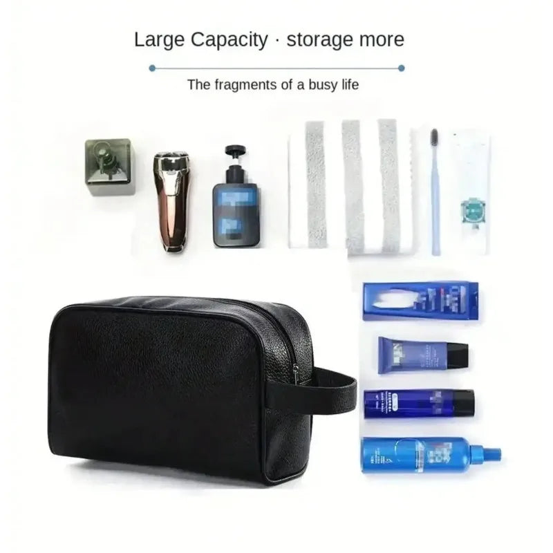 Large PU Toiletry Bag Waterproof Makeup Organizer Travel Cosmetic Qme