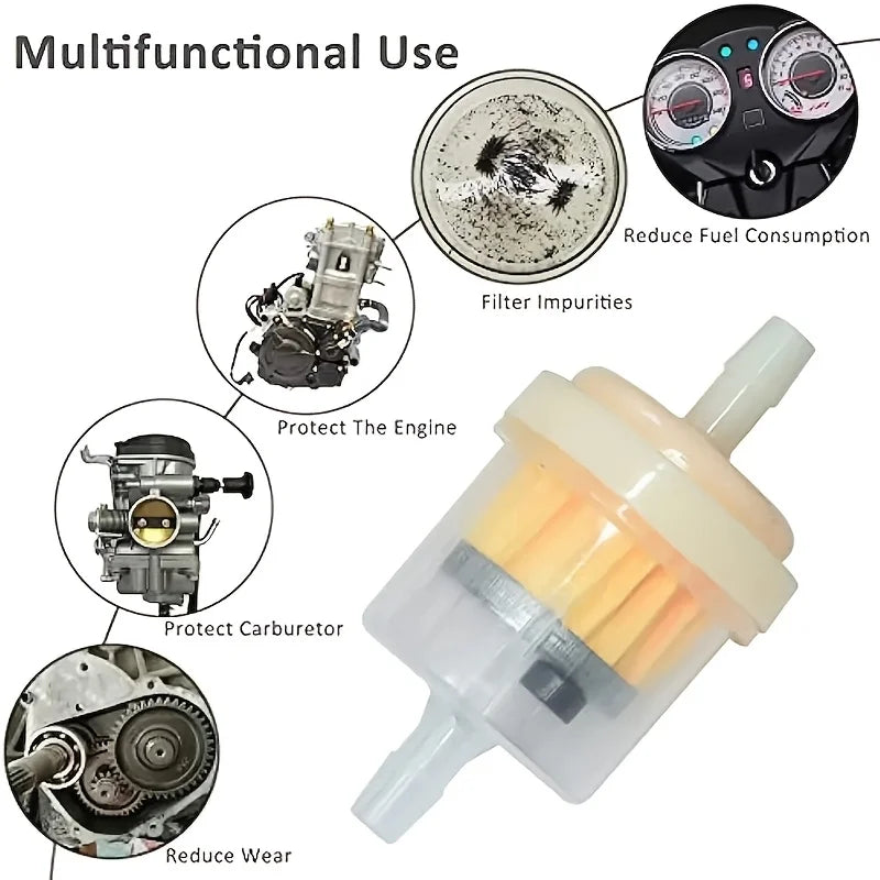 Universal 10 unids/set 6mm manguera motocicleta gasolina combustible filtro de aceite para Scooter motocicleta ciclomotor Scoote Qme