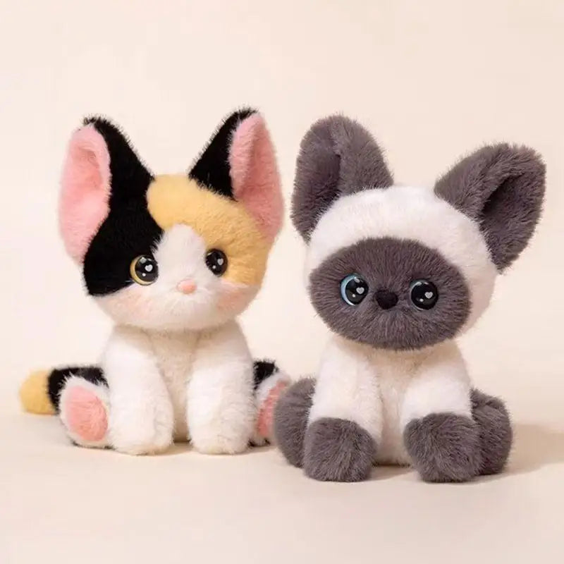 Kawaii Cat Plush Doll Devon Rex Siamese Cat Plush Toy Cute Decoration Accompany Sleep Toy Kids Birthday Gift Qme