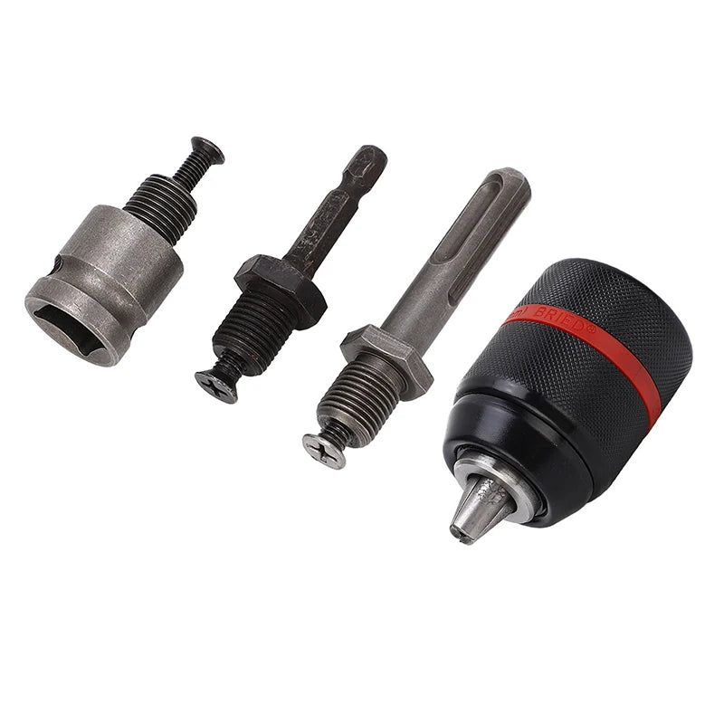 2- Keyless Threaded Metal Drill Chuck Hex Shank SDS Square Quick Grip Qme