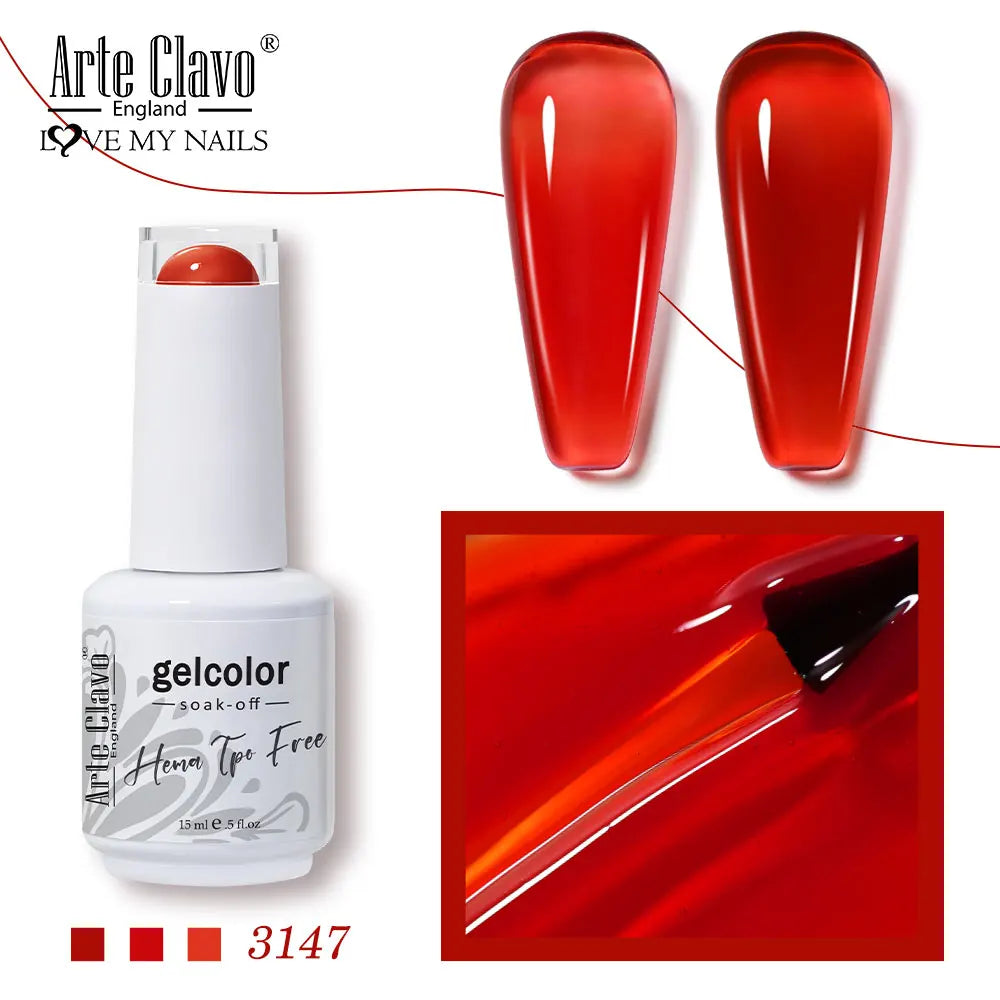 Arte Clavo Jelly Series Semi-transparent Light Pink Peach Gel Nail