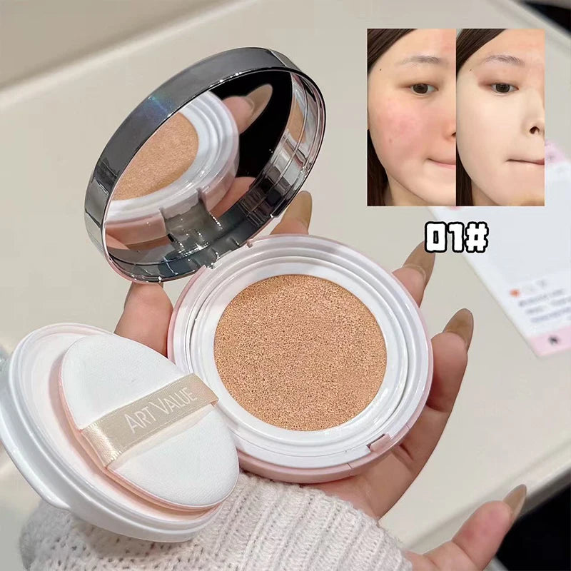 QIBEST Moisturze Air Cushion Cream Quick Foundation Cream Makeup Base Waterproof Lasting Foundation Concealer Brightening Face Qme 01