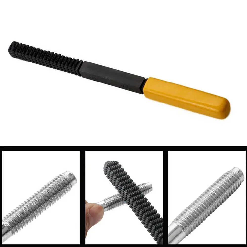 Thread Repair File Metric Thread Restoration Repair File Cleans Damaged Threads 0.75-3 mm Pitch Metal Hardware DIY Hand Tools Qme