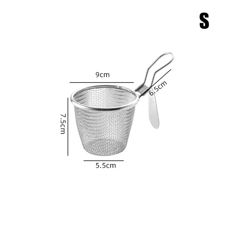Stainless Steel Mesh Net Strainer Basket Colander Pot Boil Food Qme S