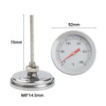 1x 500Degrees For Celsius Oven Thermometer With 70mm Long Sensor For Precise Controlling Stainless Steel BBQ Cooking Thermometer Qme Default Title