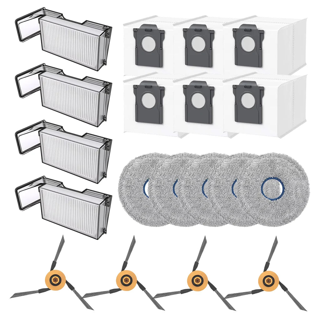 FOR Dreame X60 Max Ultra Complete/ X60 Ultra Robot Vacuum Side Brush Filter Mop Pad Dust Bag Replacement Parts Kit Cleaning Tool Qme B