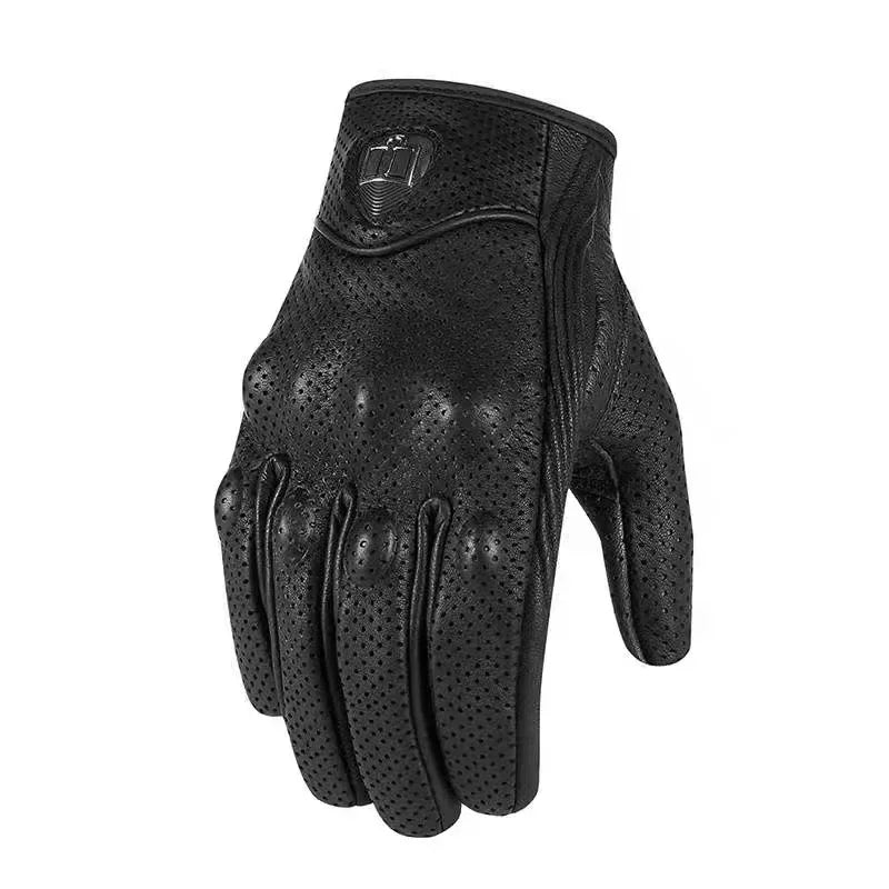Retro Urban Classic Leather Gloves Men Motorcycle Guantes Moto Motorbike MTB Bike Riding 100% Genuine Cowhide Luvas Qme with holes XL