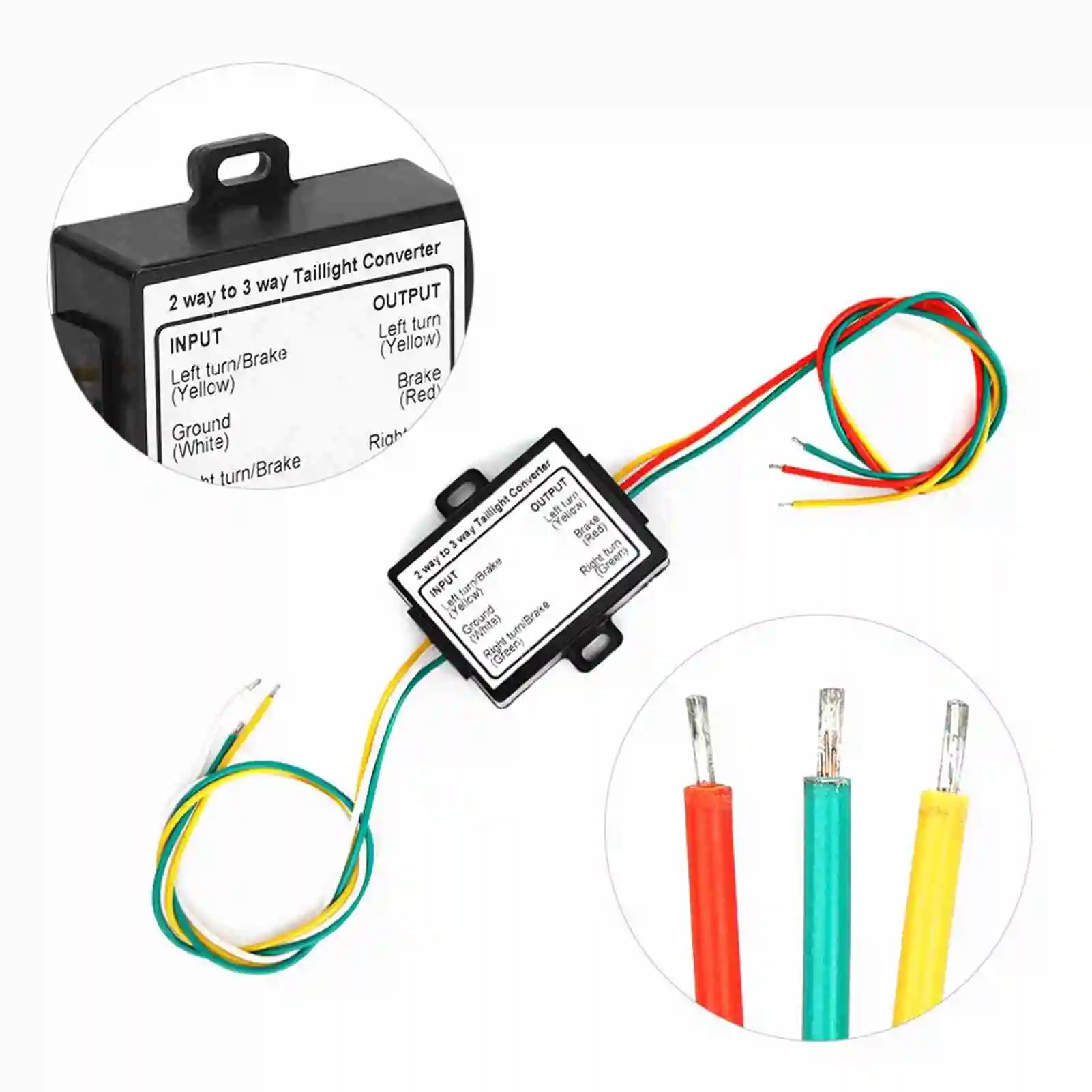 2-to-3 Wire Converter Trailer Accessory 2-to-3 Wire Splice Trailer Converter Electrical System Wire Harness Adapter US Type Qme