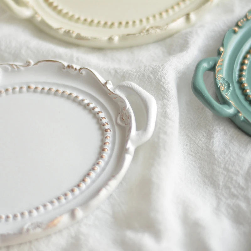 European Retro Mini Jewelry Tray Necklace Rings Displays Showing Qme