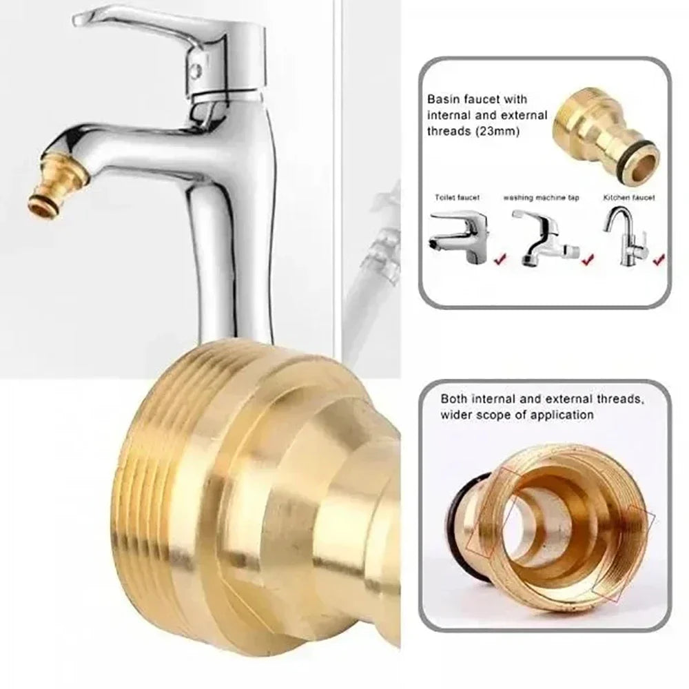 Universal Quick Threaded Tap Connector Adaptor Faucet Tap Connector Mixer Hose Adaptor Kitchen Bathroom Garden Tap Accessories Qme