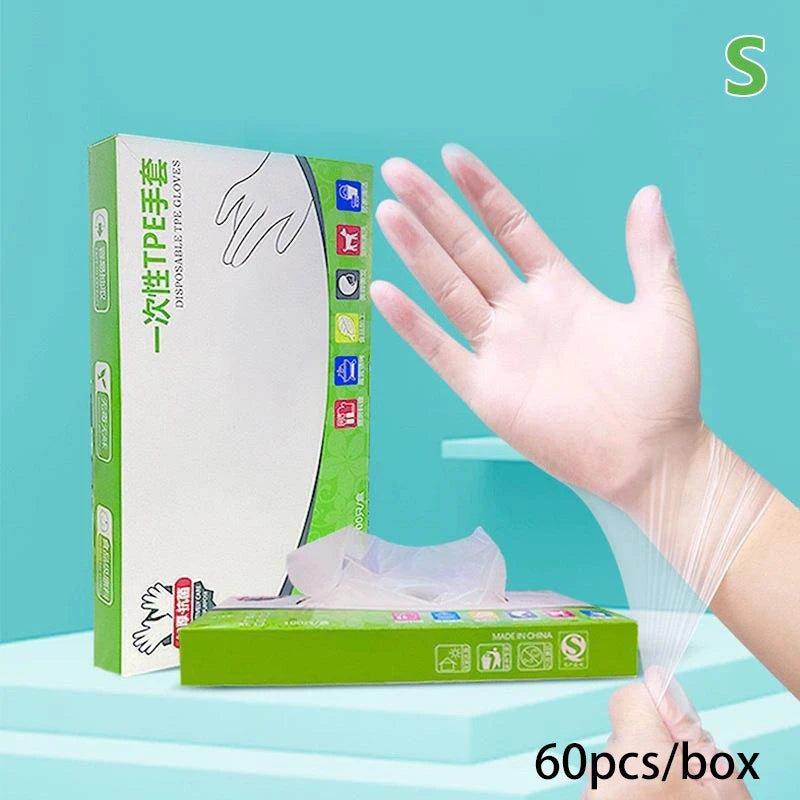 Box Latex Gloves Transparent Non-slip Acid Work Safety Food Grade Qme S