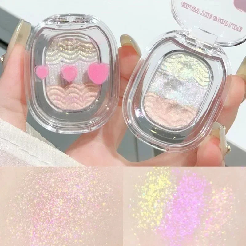 High Light Eyeshadow Makeup Palette Chameleon Gradient Color Gliter for Eyes Brighten Face Shimmer Eyeshadow Makeup Pigments Qme