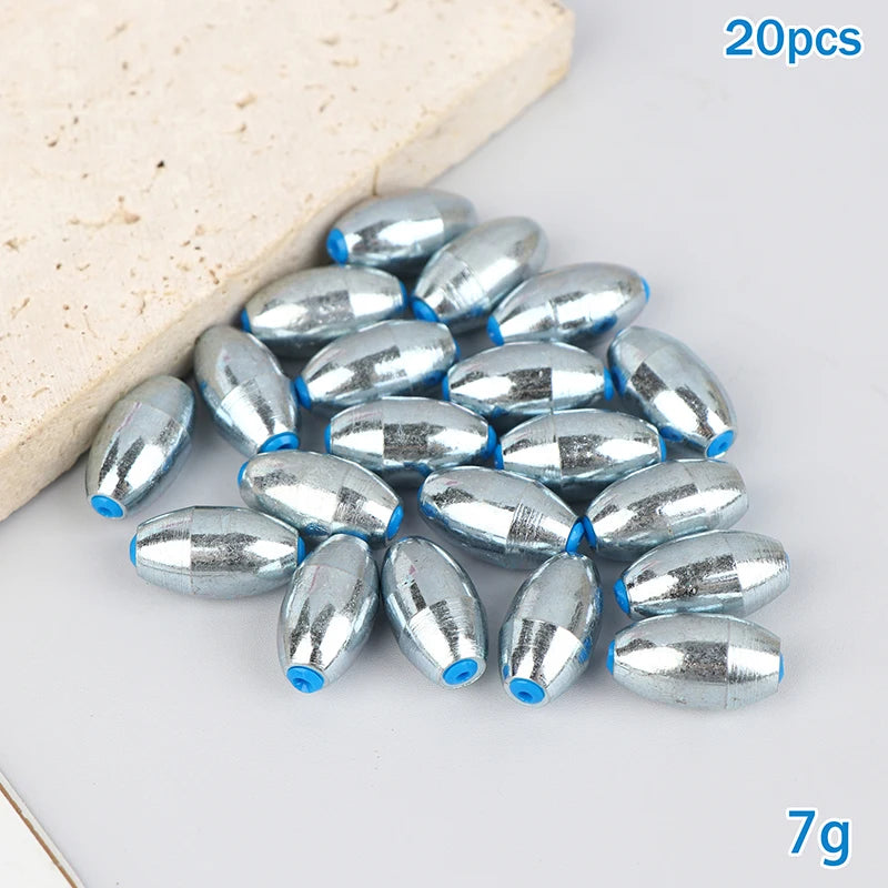 Alloy Hollow Olive Fishing Sinkers3 4 6 8 10 12 Wax Coating Weight Qme 7g