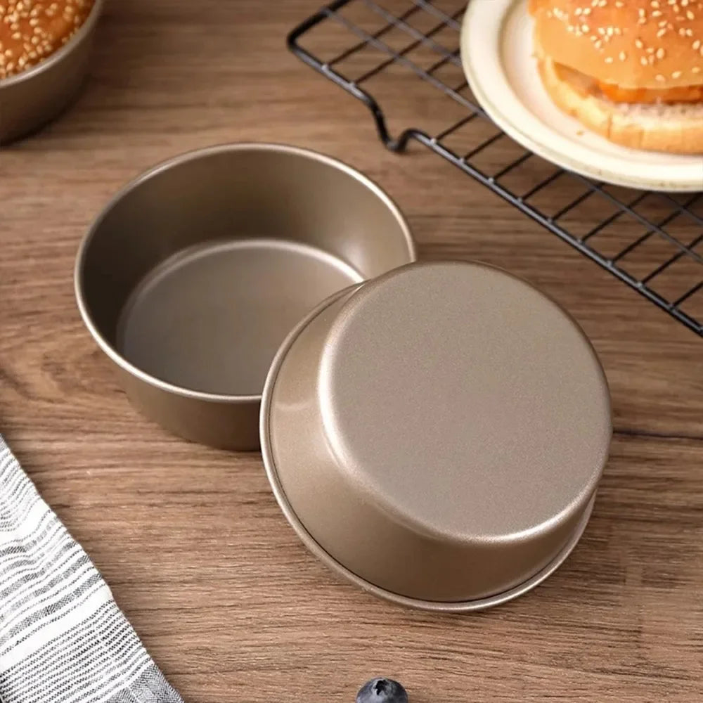 4 Inches Carbon Steel Metal Cheese Pan Cake Mold Air Fryer Mini Round Qme