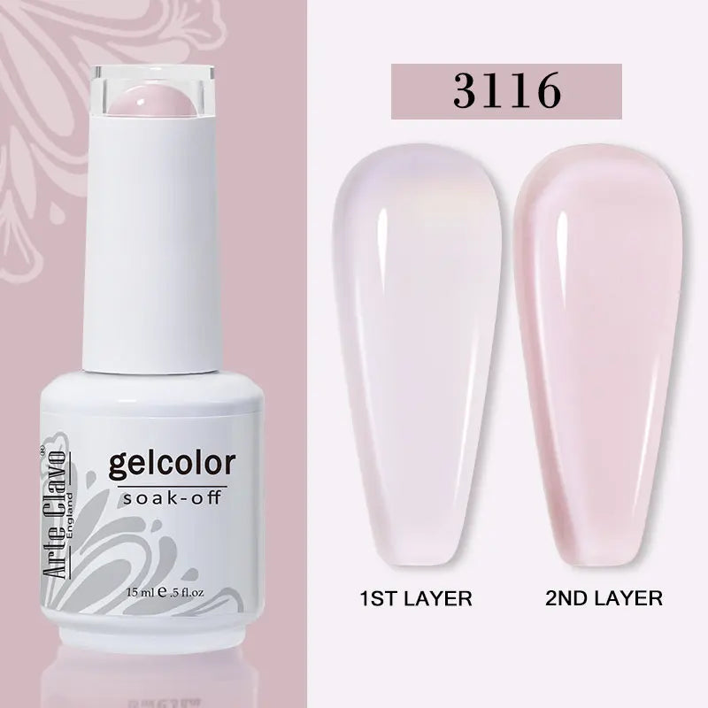 Arte Clavo Jelly Gel Polish Translucent Manicuring UV Nail Semi