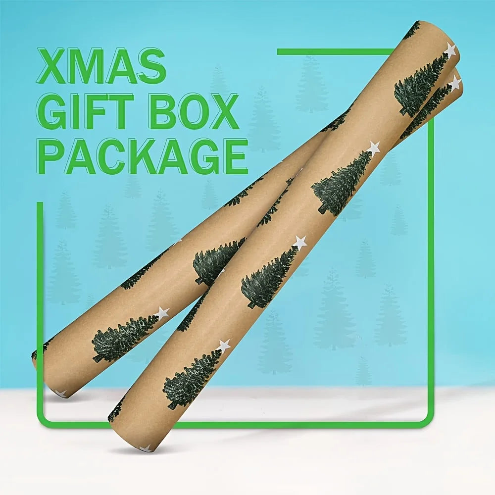 1 Roll Christmas Tree Wrapping Paper - Holiday Christmas and Birthday Decorations, Colorful Gift Wrapping, DIY Party Sup Qme