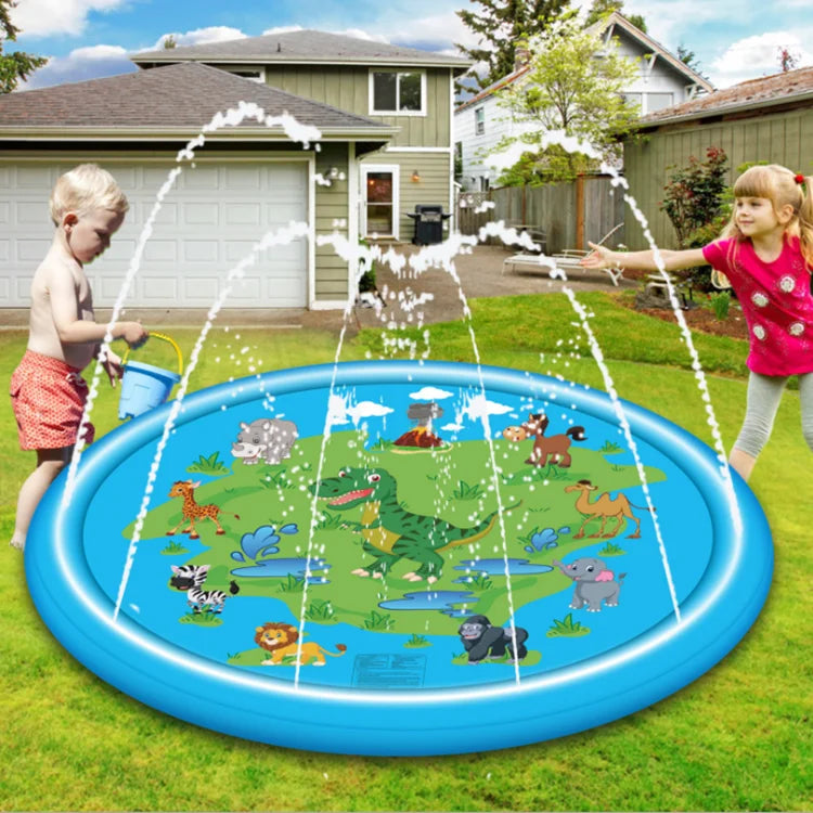PVC spray mat multiple patterns multiple styles of sprinkler mat summer outdoor children's pet game interactive bath sprinkler t Qme 170CM Dinosaur
