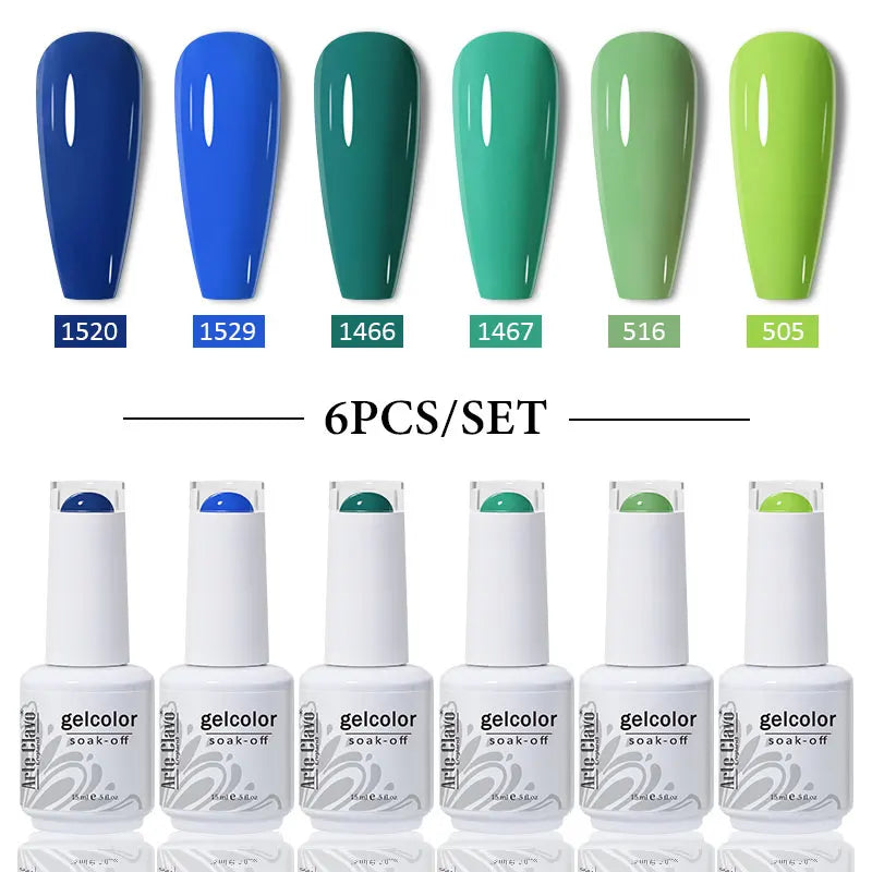 Arte Clavo 4 6 8 Gel Nail Polish Art Soak Off UV Colorful Semi