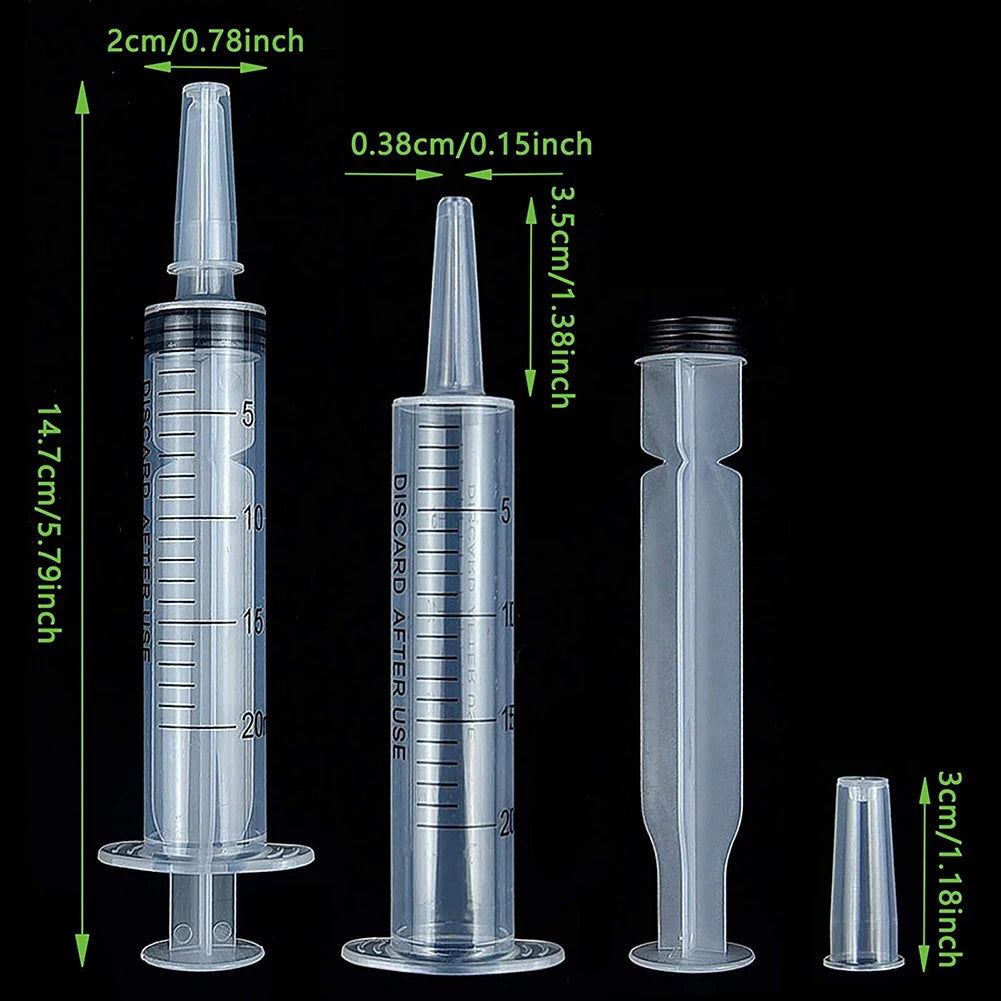 20ml Measuring Syringe Glue Filling Plastic Syringe Nutrient Sterile Without Needle Watering Refilling for Animal Food Feeding Qme