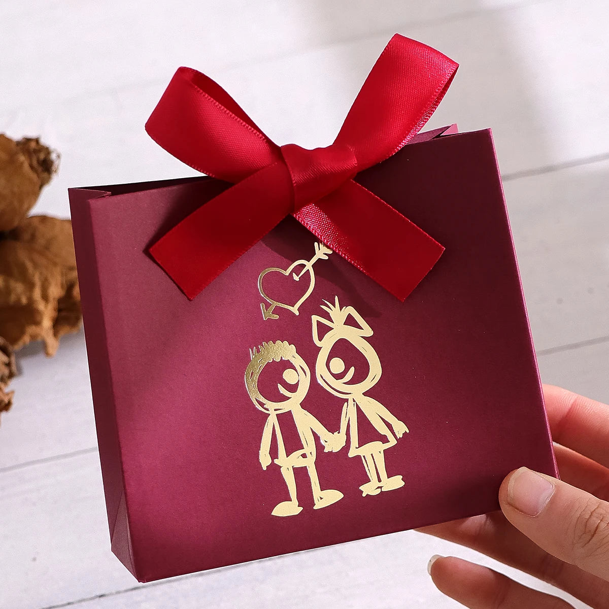 10-Piece Cute Mini Gift Box Set - “Couple Figures” Design Is Perfect for Candy, Chocolates and Small Gifts - Ideal for Valentine Qme