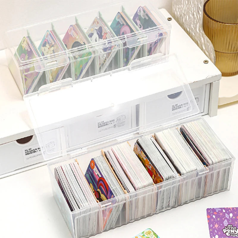 Desk Organizer Box Classification Stationery Transparent Plastic Qme