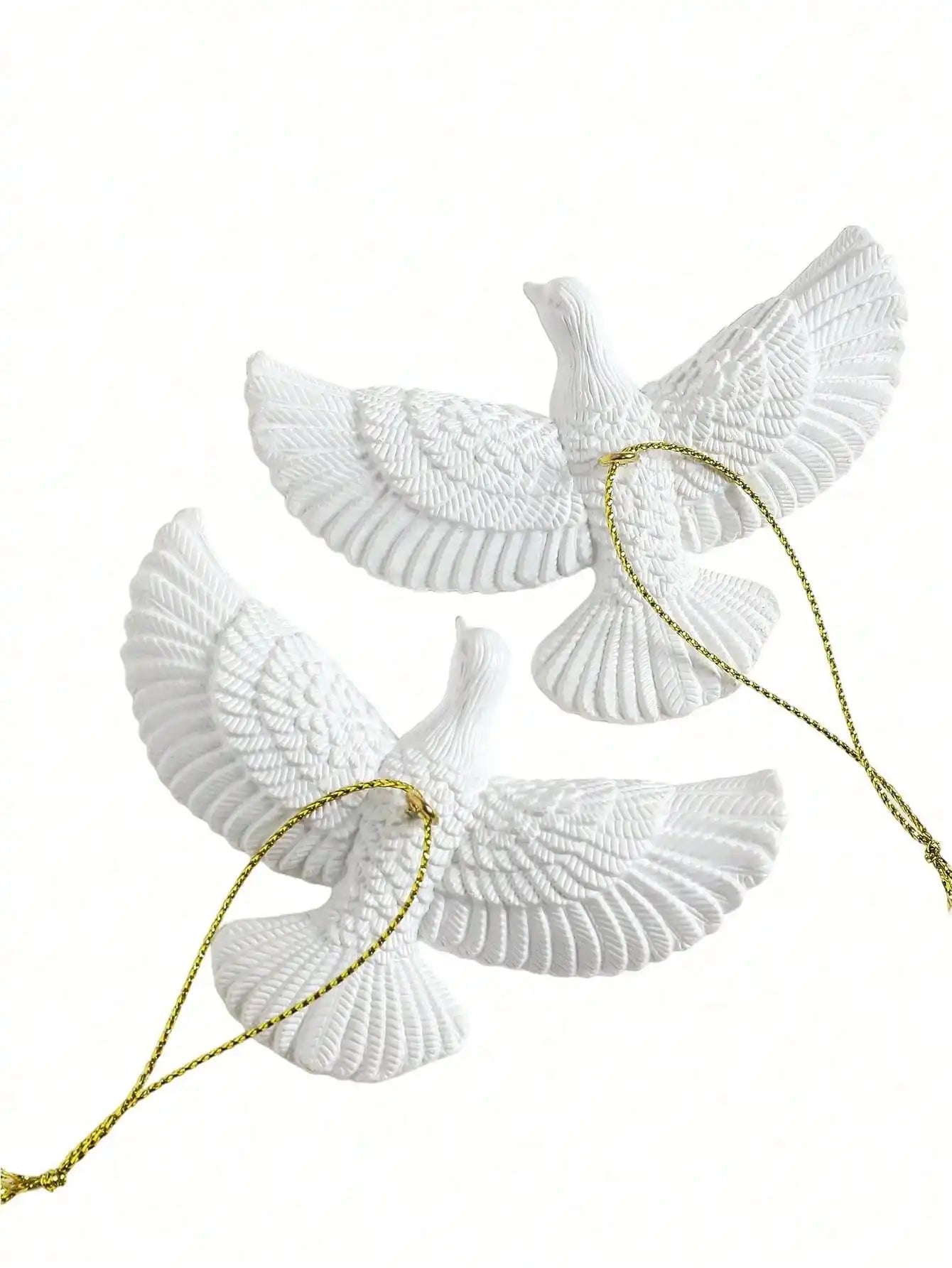 Decoration Double Pigeon Statue Pendant Creative Home Festival Resin Qme