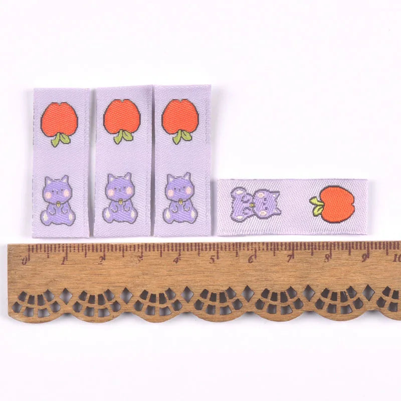 50Pcs Colorful Mixed Animal Fruit Embroidery Colth Labels Kid Garment Washable Care Tags Sewing Accessories Crafts DIY Supplies Qme 1