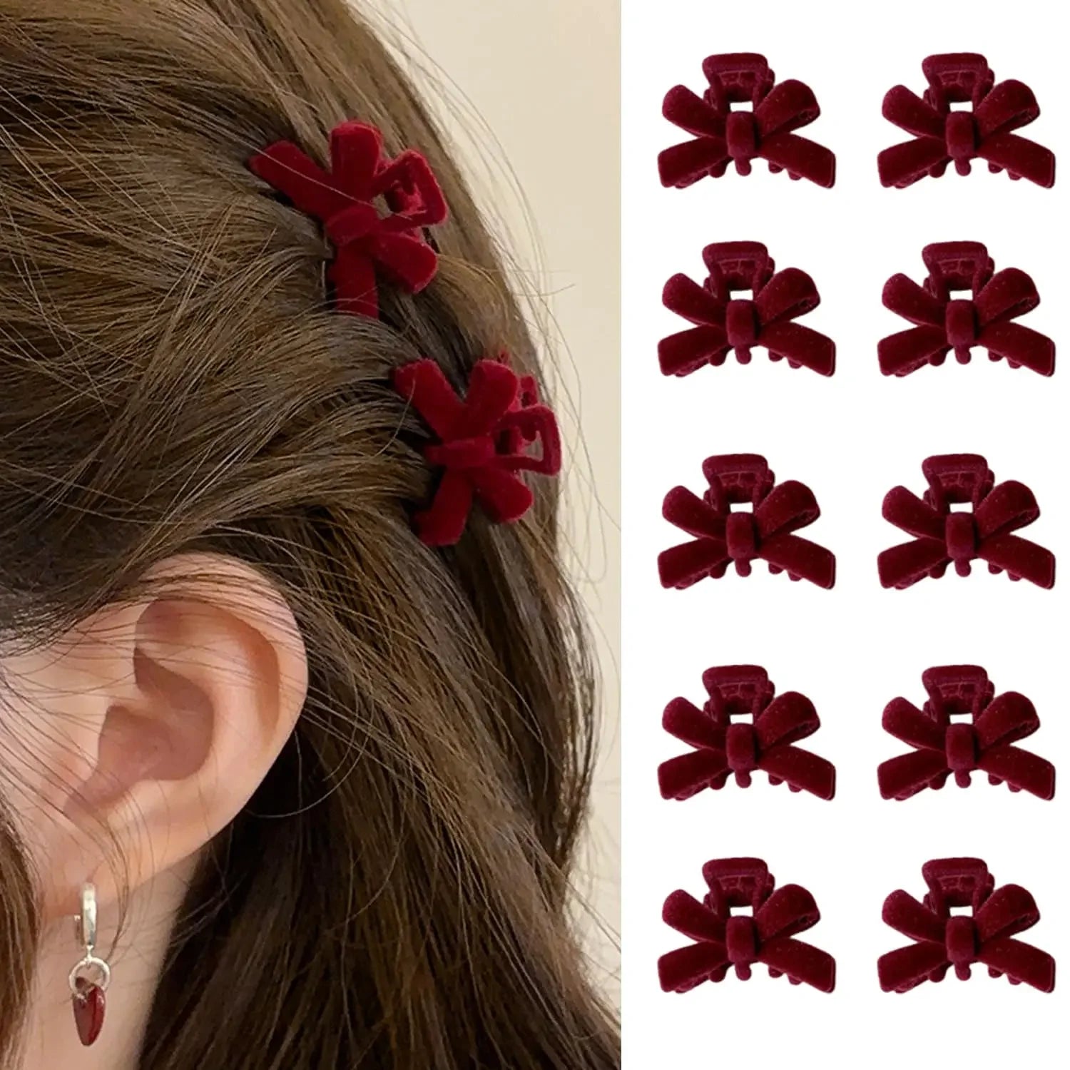 Butterfly Hair Claws-Bow Hair Clips For Women,Elegant Princess Grip Clamps,Sweet Minimalist Style Barrettes Qme