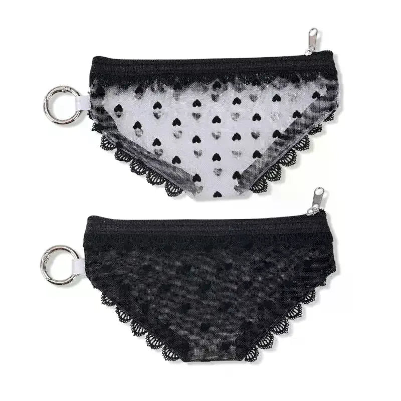 Lace Trim Mesh Cosmetic Bag Transparent Design And Portable Perfect For Travel Daily Use Storing Qme