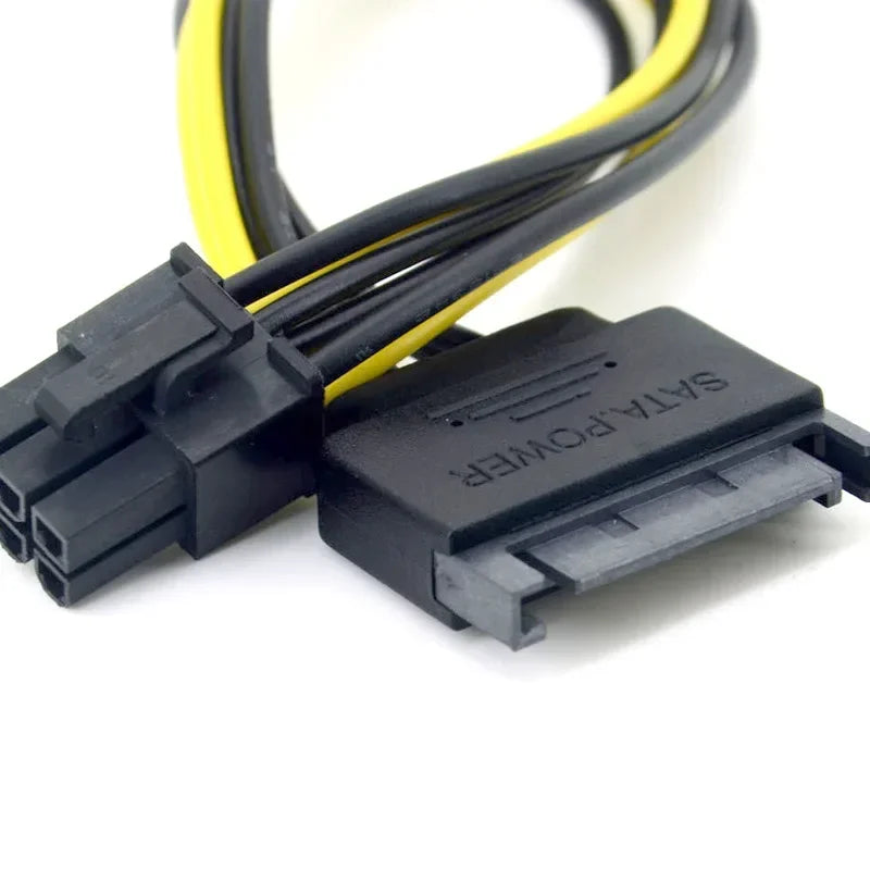 1pcs PCI-E Express Power Cable PSU Power Supply Sata To 6 Pin ATX 18AWG Adapter Riser for Bitcoin Miner Qme
