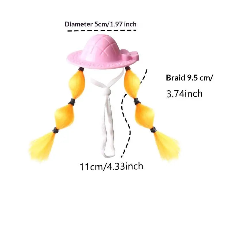 Golden Bear Parrot Double Ponytail Braid Wig Hat Multi-color Fashion Qme A15