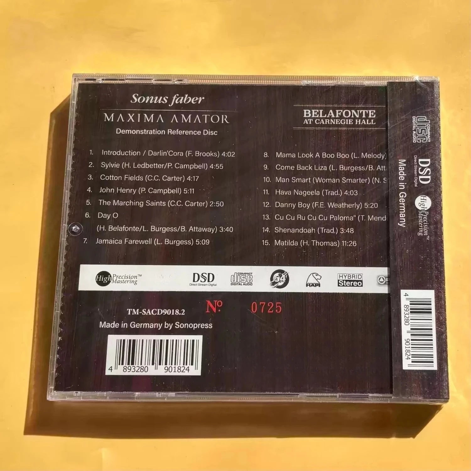 High-End Speaker Demonstration Reference CD, Classic Live Recording Audiophile Demo Disc for Audio Equipment Testing Qme