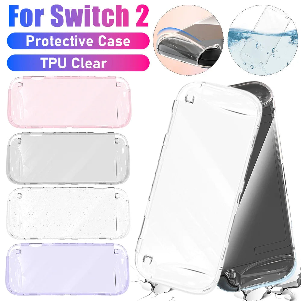 Clear TPU Case For Switch 2 2025 Protective Case Anti-fall Protective Shell Cover Shockproof Protector Cover Accessories Qme