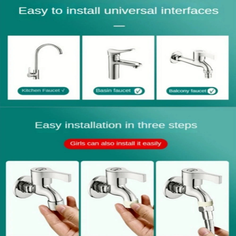 1Pcs Stainless Steel Faucet Extender 360 º All-round Adjustment of Water Level Extension Hose Kitchen Shower Home Accessories Qme