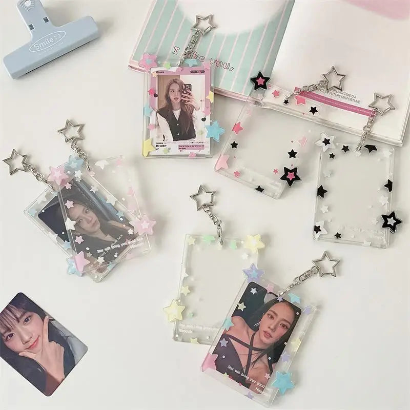 Cute Protective Pendant Card Organizer Gifts Colorful Star Photocard Qme
