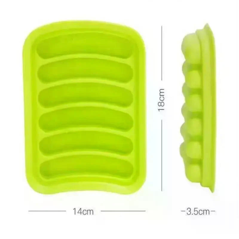 Sausage Maker Mould 6 Cavity Silicone DIY Ham Hot Dog Making Moulds With Lid Household Sausages Cake Baking Tool Molds Qme