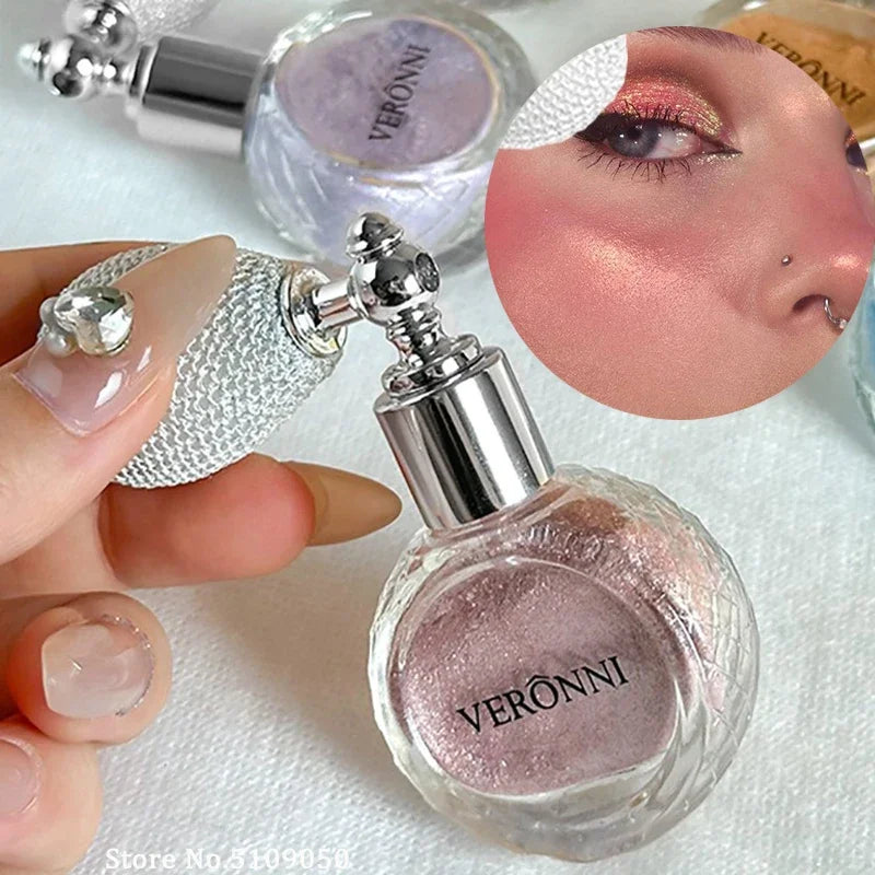 Airbag Shimmer Highlight Powder Spray Waterproof High Gloss Glitter Body Bronzer Highlight Contour Blush for Brightening Makeup Qme