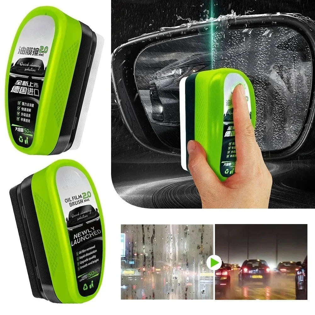 Car Glass Oil Film Wipe, Front Windshield Side Window, Oil Removal, Dirt Removal, Coating, Crystal Plating, Strong Cleaning Qme