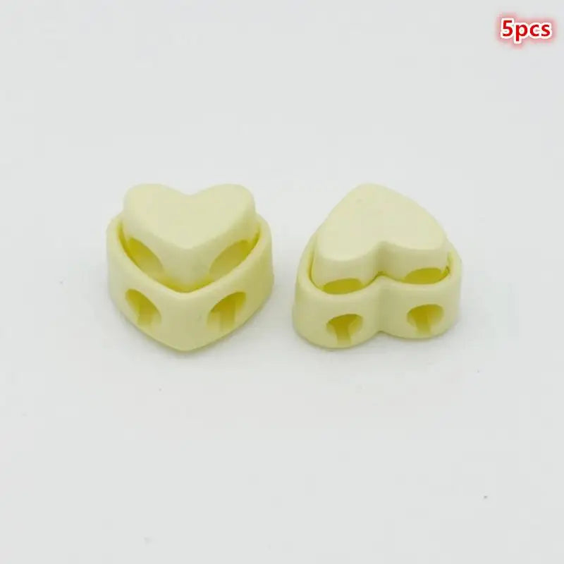 Colorful Garment Stoppers Heart-shaped Plastic Cord Locks Double Hole