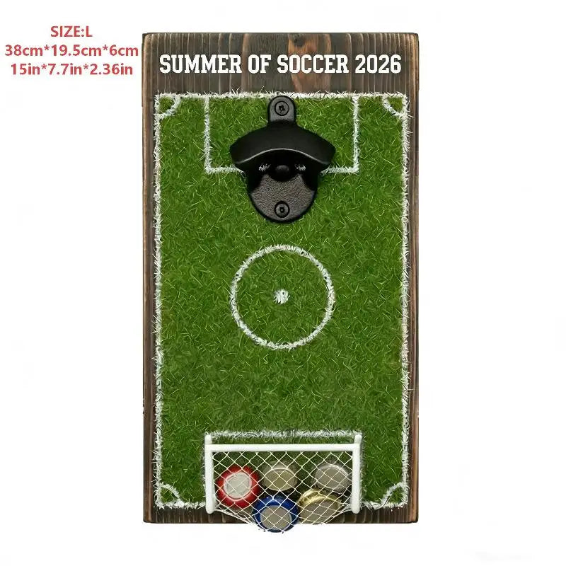 Soccer Field Bottle Opener Wall Decor Magnetic Mounted Beer Cap Qme B