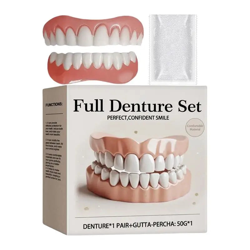 Silicone Denture Natural Safe Professional False Teeth Securing Upper Qme