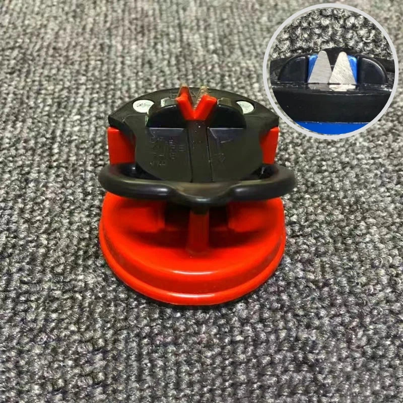 Portable Red Suction Cup Sharpener Tool Suitable Home Kitchen Friut Cut-knife Tool Outdoor Household Sharpener Accessories Qme S Red