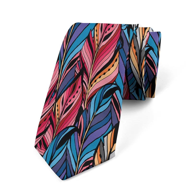 Men's Slim Fit 3D Printed Tie Flower Skull Harajuku Business Formal Qme style16