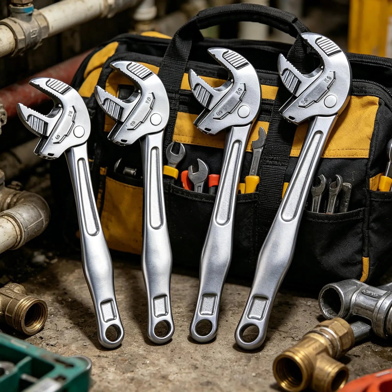 Heavy-Duty Crab Claw Wrench 4 Piece Adjustable Multifunctional Heavy-Duty Rotating Spanner Automotive Repair Wrench For Auto Qme