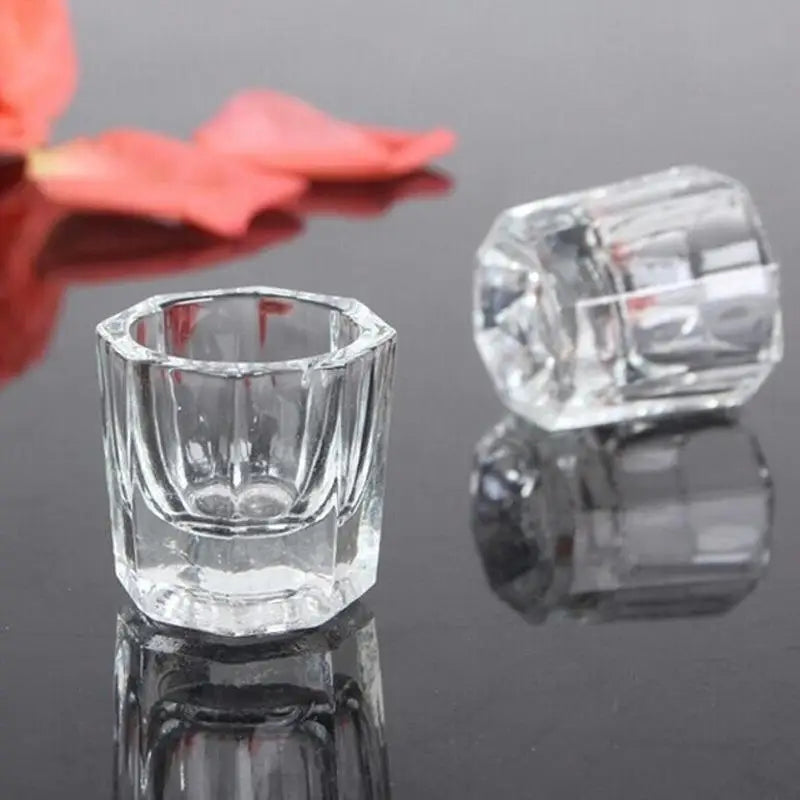 Crystal Glass For Mixing Acrylic Powder Liquid Nail Cup Dappen Dish Lid Bowl Cup Holder Equipment Nail Tools 1pc Qme