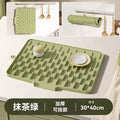 Kitchen Sink Slope Drip Mat Silicone Fruit Vegetable Draining Pad Qme green 30x40cm